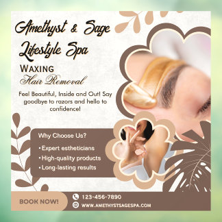 Customise Beauty Spa Modern Waxing Hair Removal Window Cling