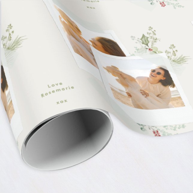 customise berry cream photo album christmas wrapping paper (Creator Uploaded)