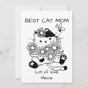 Customise Best cat mum Thank You Card