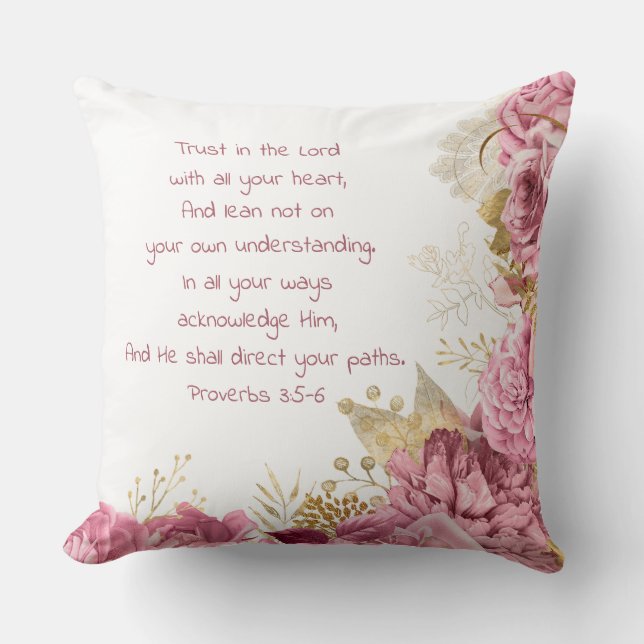 Customise Bible Verse Christian Gift Throw Pillow (Front)
