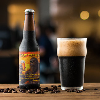 Customise Bigfoot Drinking A Beer At Sunset Bottle Label