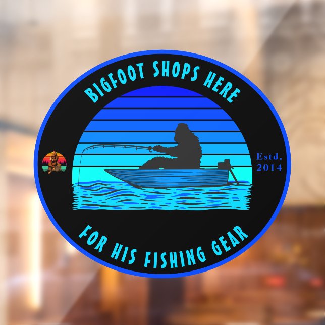 Customise Bigfoot Fishing Tackle Shop Logo Front  Window Cling (Sheet 2)