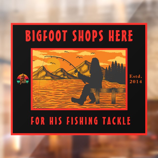 Customise Bigfoot Fishing Tackle Shop Logo Window Cling (Sheet 2)