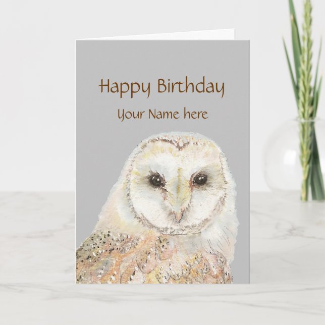 Customise Birthday Barn Owl Why do we Celebrate Card (Front)