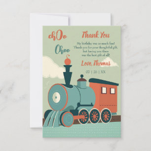 Customise Birthday Train Boy Train Ticket Birthday Thank You Card