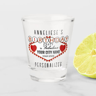 Customise Birthday - Vegas Style - Red Shot Glass
