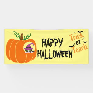 Customise Black Cat Halloween Decorations Party Banner