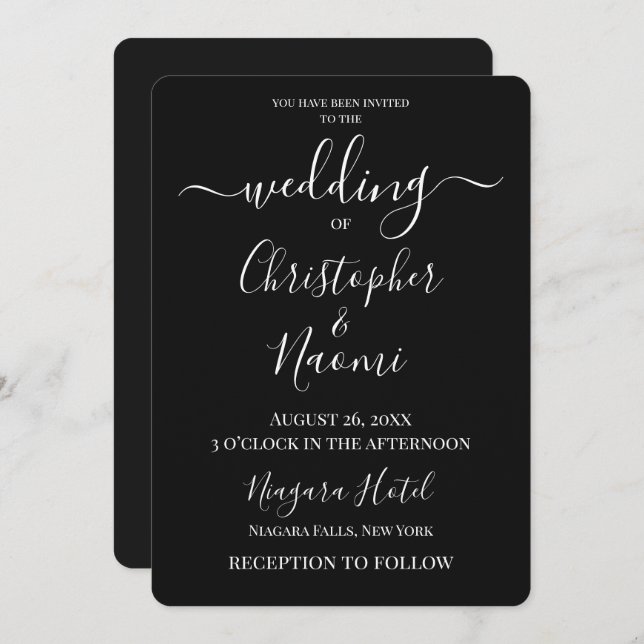 Customise - Black Invitation (Front/Back)