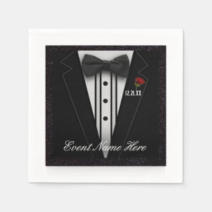 Customise Black Tuxedo and Night Sky Napkin
