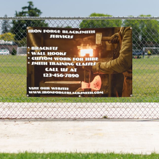 Customise Blacksmith Forge Shop Business Banner (Insitu)