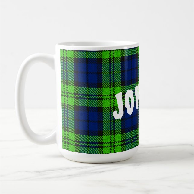 Customise Blackwatch Plaid Tartan Coffee Mug (Left)