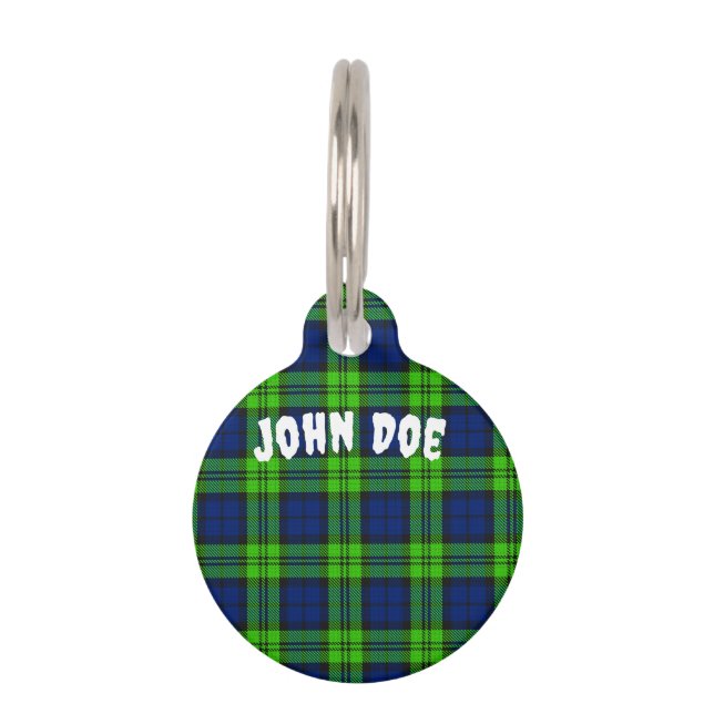 Customise Blackwatch Plaid Tartan Pet Tag (Front)
