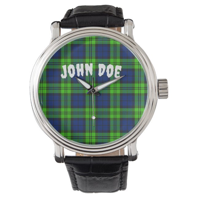Customise Blackwatch Plaid Tartan Watch (Front)
