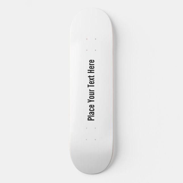 Customise blank white skateboard (Front)