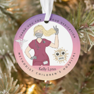 Customise Blonde Nurse Ornament