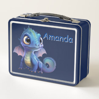 Customise Blue Dragons Metal Lunchbox