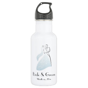 Customise Blue Retro Wedding Dancers Coord 532 Ml Water Bottle