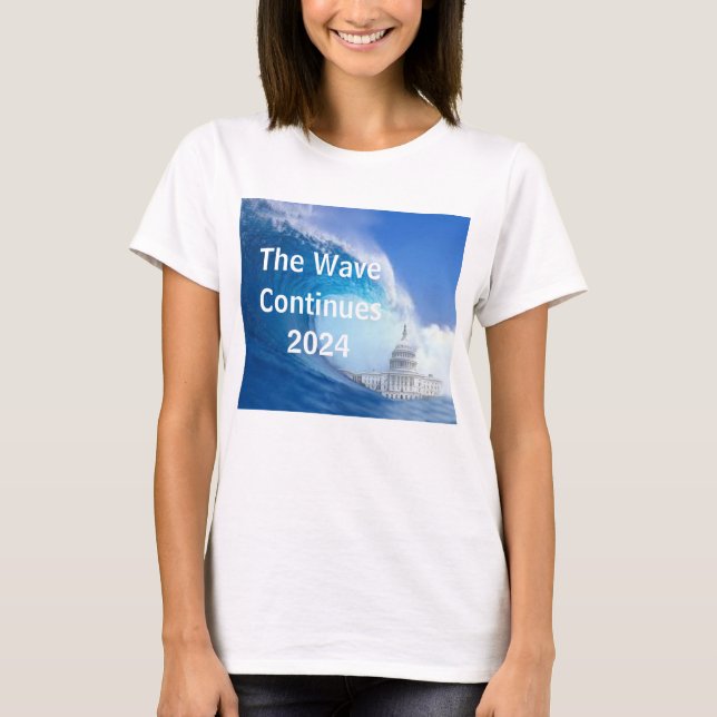 Customise Blue Wave Election 2024 T-Shirt (Front)