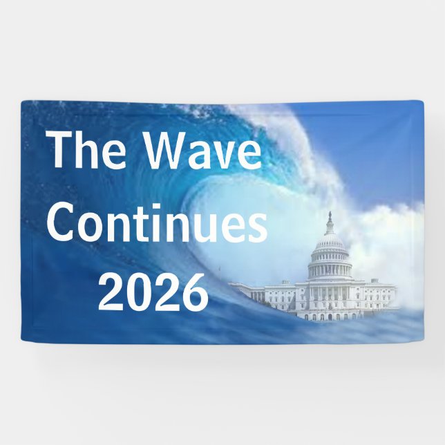 Customise Blue Wave Election 2026 Banner (Horizontal)