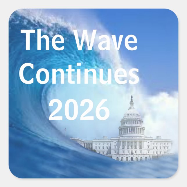 Customise Blue Wave Election 2026 Square Sticker (Front)