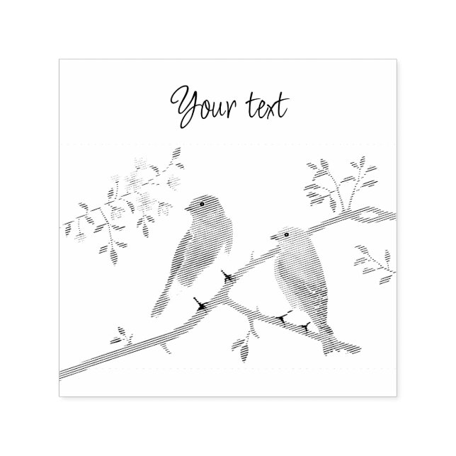 Customise Bluebirds Self-Inking Stamp (Design)
