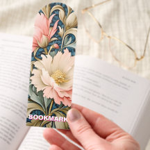 Customise Bookmark - Art Nouveau Pink Floral