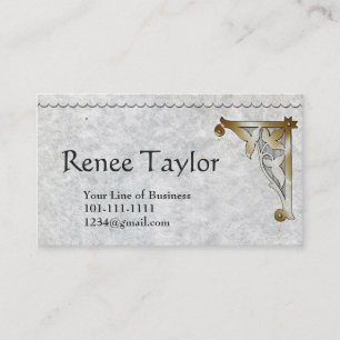 Customise both sides Granite Paper & Gold Bracket Business Card