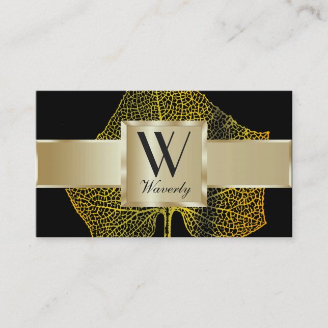 Customise both sides of Gold Leaf Business Card (Front)