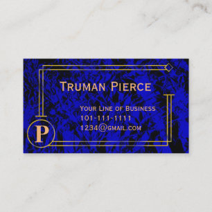 Customise both sides of Lapis Blue and Gold Business Card