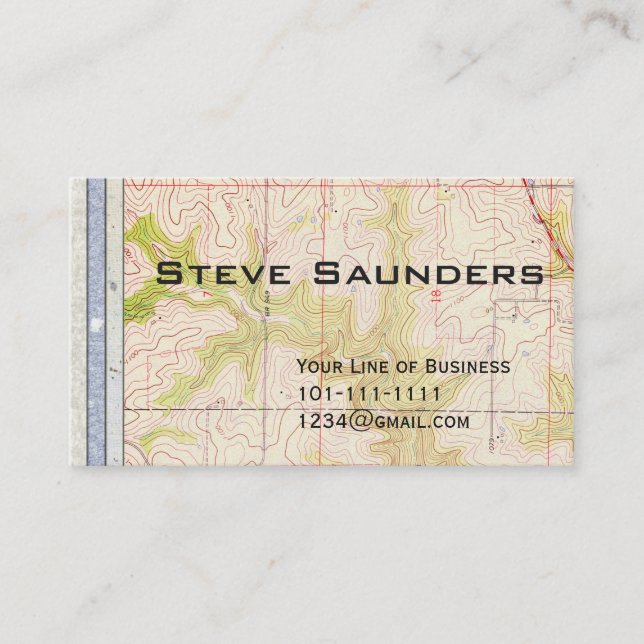 Customise both sides of Paper and Topo Map Business Card (Front)