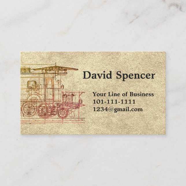 Customise both sides of Stone & Locomotive Drawing Business Card (Front)