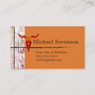 Customise both sides of Wood, Stone and Bull Head Business Card