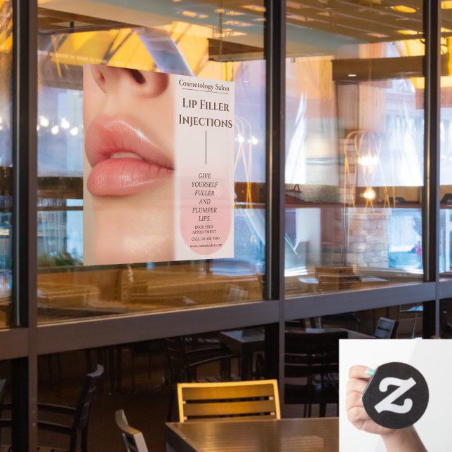 Customise Botox Lip Filler Cosmetology Beauty Window Cling (Restaurant Window)