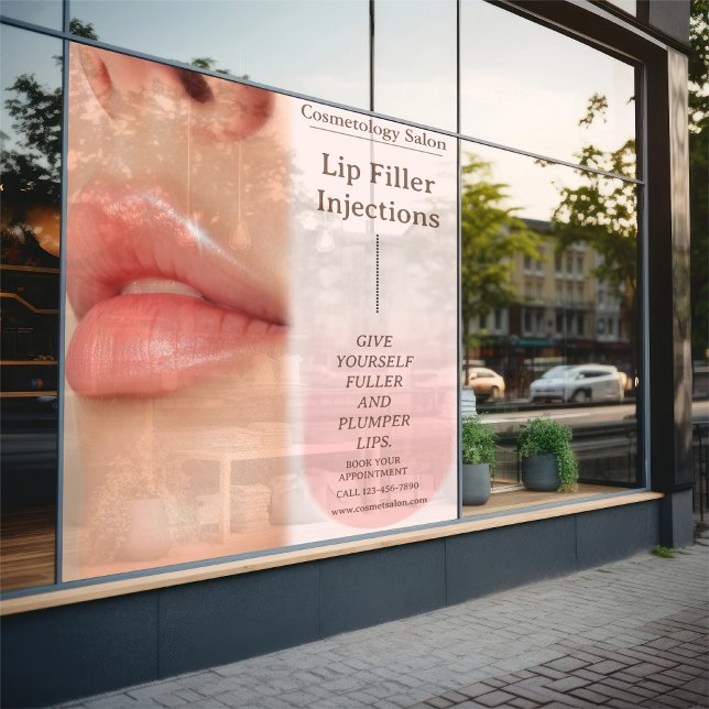 Customise Botox Lip Filler Cosmetology Beauty Window Cling (Creator Uploaded)