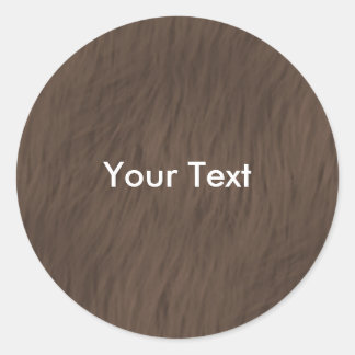 Customise Brown Animal Fur Sticker Name Tag