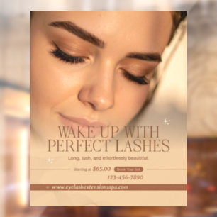 Customise Brown Gold Elegant Beauty Eyelash Extens Window Cling