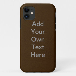 Customise Brown Leather iPhone 11 Case