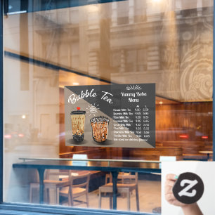 Customise Bubble Tea Boba Doughnut Shop Front Window Cling