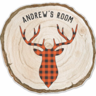 Customise Buffalo Plaid Buck Deer Wood Slice Boy's