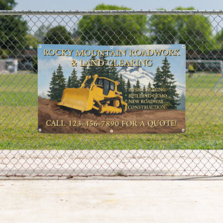 Customise Bulldozer Land Clearing Promotional Banner