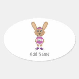 Customise Bunny Runner Oval Sticker