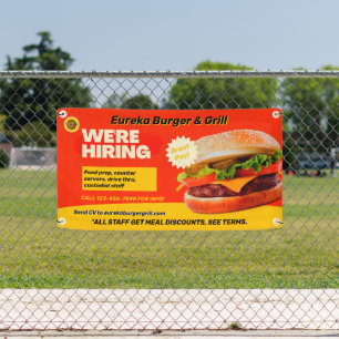 Customise Burger Restaurant We're Hiring Now  Banner