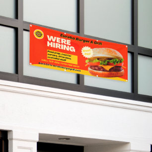 Customise Burger Restaurant We're Hiring Now  Banner