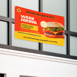 Customise Burger Restaurant We're Hiring Now  Banner
