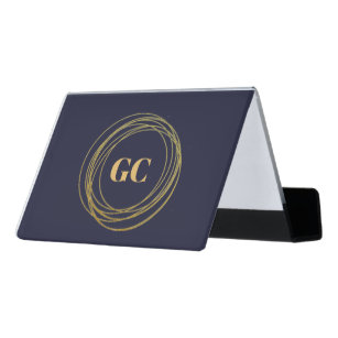 Customise Business Card Holder - Golden Circles
