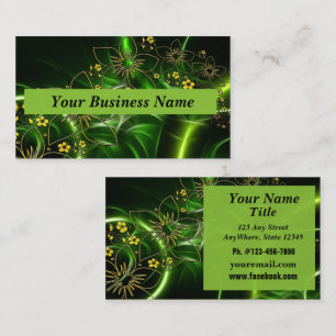 Customise Business Cards Green yellow Black Card
