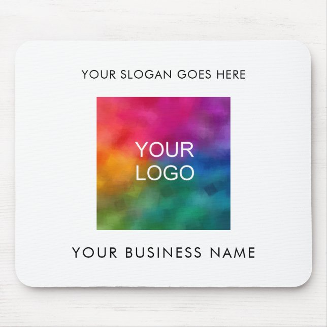 Customise Business Company Logo Add Your Text Mouse Mat (Front)