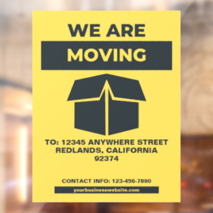 Customise Business Shop Restaurant Moving Front Window Cling