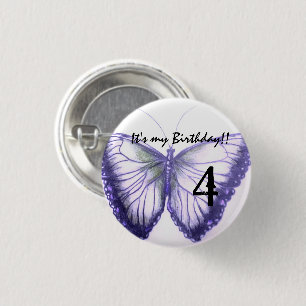 Customise Butterfly Button It's my birthday