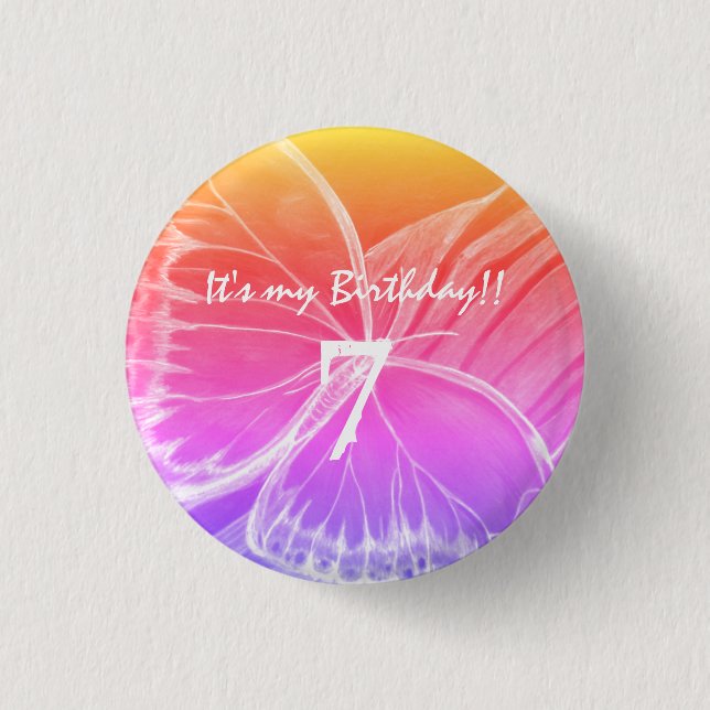 Customise Butterfly Button It's my birthday (Front)
